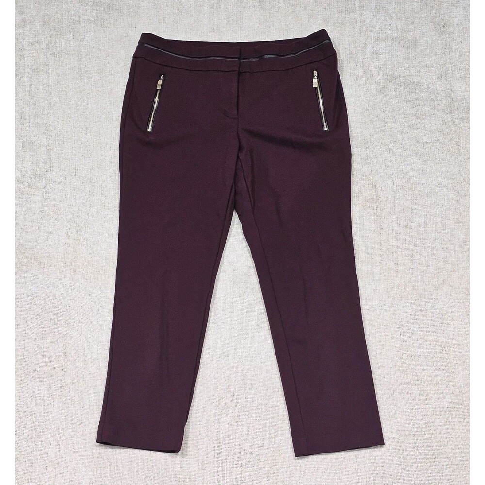 Anne Klein Women’s BurgandySlim Straight Leg Modern Fit Size 12